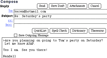 Writing a Reply